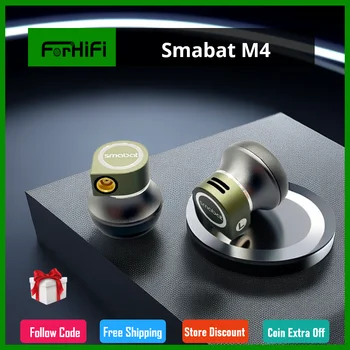 Новые модульные наушники smabat-M4 проводные наушники HiFi плоские /внутриканальные двухмодульные с фигурным лабиринтом акустической настройки басов